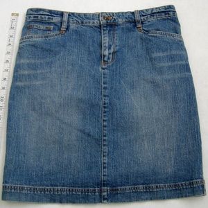 IZOD Jeans Mini Skirt Short Above Knee Indigo Blue Denim Cotton Blend Pockets 8
